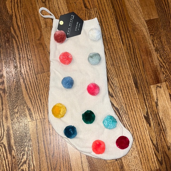 Two Pom Pom Christmas Stockings